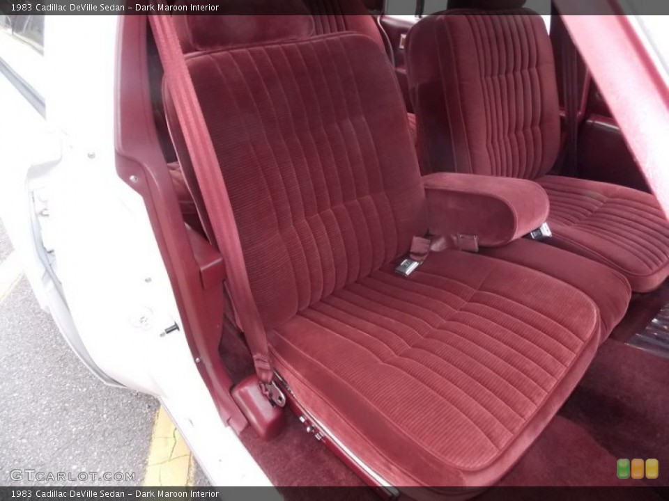 Dark Maroon Interior Front Seat for the 1983 Cadillac DeVille Sedan #86429639