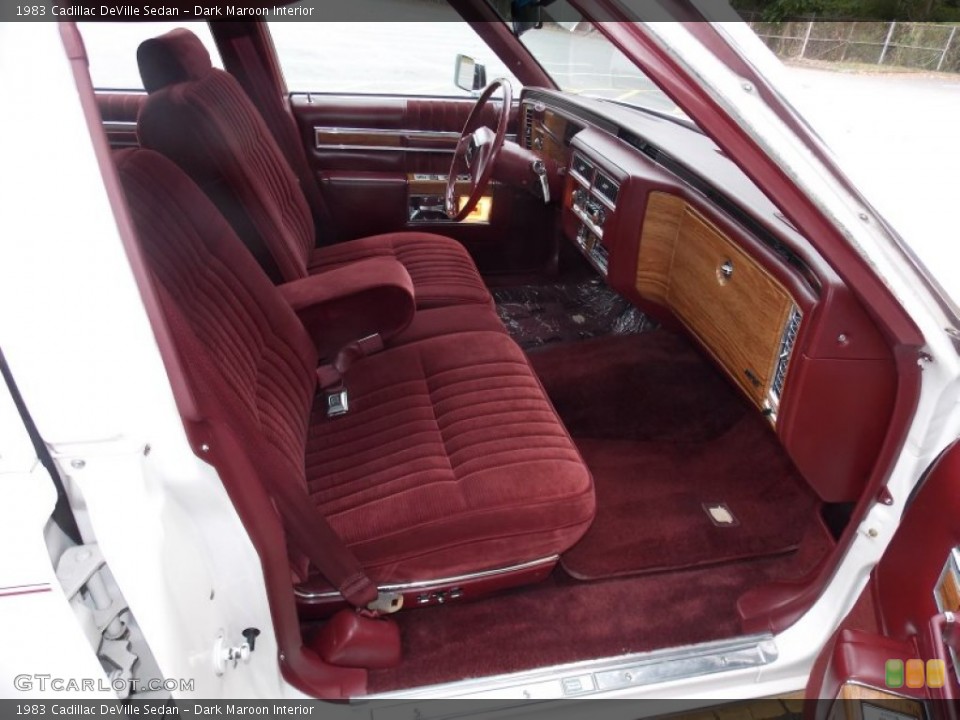 Dark Maroon Interior Front Seat for the 1983 Cadillac DeVille Sedan #86429663