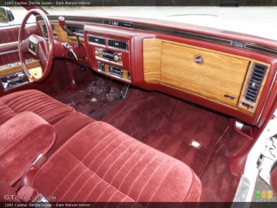 Dark Maroon Interior Dashboard for the 1983 Cadillac DeVille Sedan #86429690
