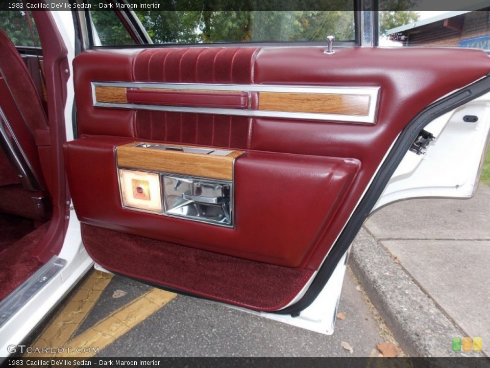 Dark Maroon Interior Door Panel for the 1983 Cadillac DeVille Sedan #86429717