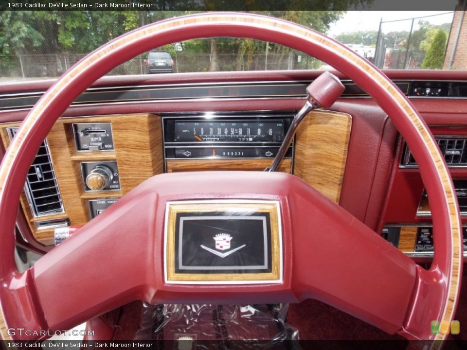 Dark Maroon Interior Steering Wheel for the 1983 Cadillac DeVille Sedan #86430090