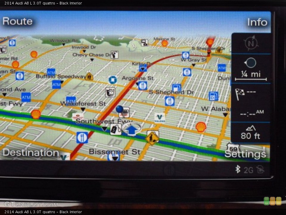 Black Interior Navigation for the 2014 Audi A8 L 3.0T quattro #86438673
