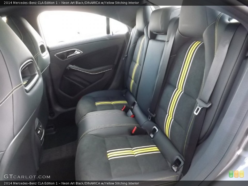 Neon Art Black/DINAMICA w/Yellow Stitching Interior Rear Seat for the 2014 Mercedes-Benz CLA Edition 1 #86443215