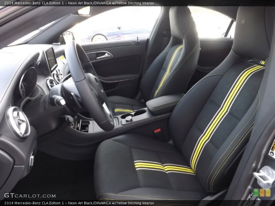 Neon Art Black/DINAMICA w/Yellow Stitching Interior Photo for the 2014 Mercedes-Benz CLA Edition 1 #86443290