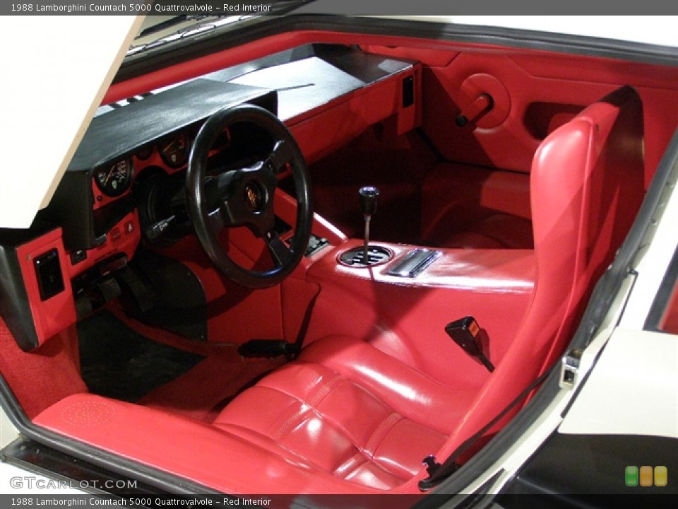 Red Interior Photo For The 1988 Lamborghini Countach 5000