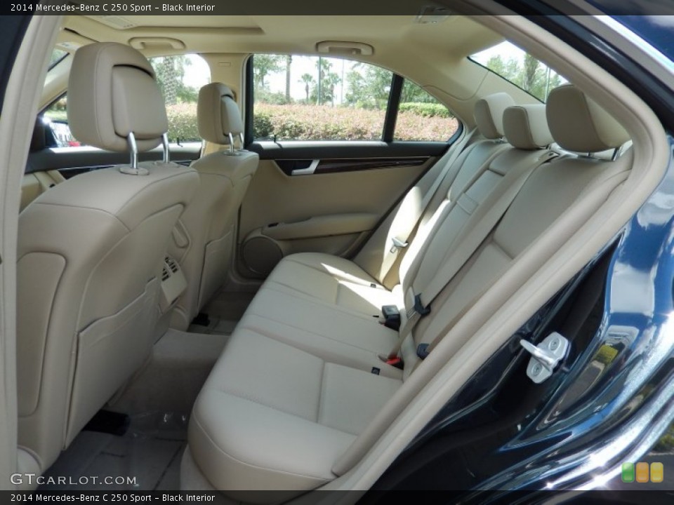 Black Interior Rear Seat for the 2014 Mercedes-Benz C 250 Sport #86451507