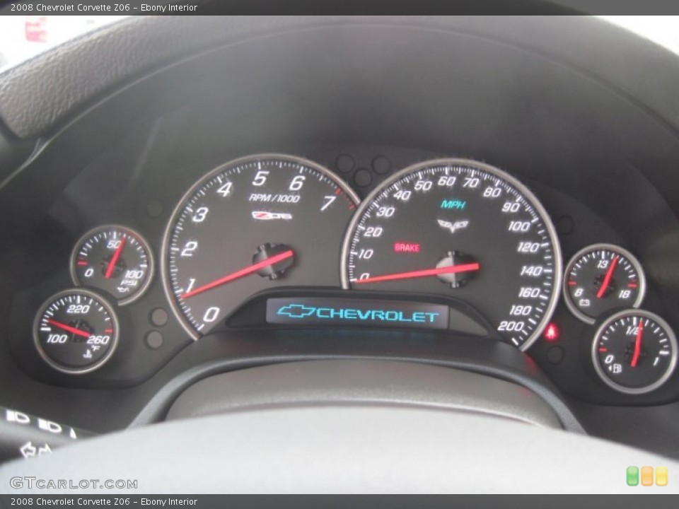 Ebony Interior Gauges for the 2008 Chevrolet Corvette Z06 #86457852