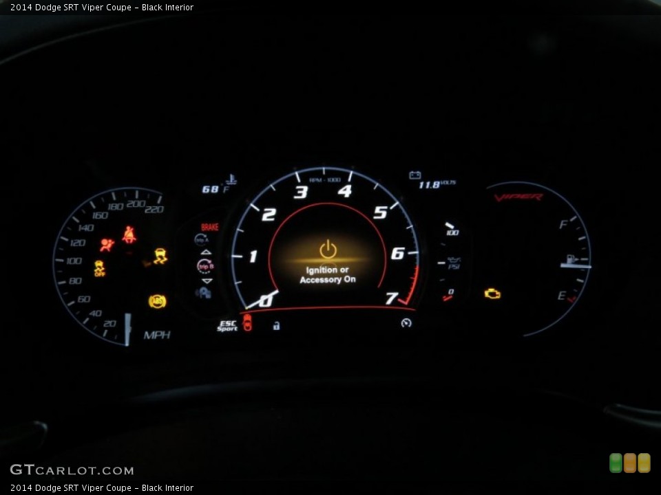 Black Interior Gauges for the 2014 Dodge SRT Viper Coupe #86459568