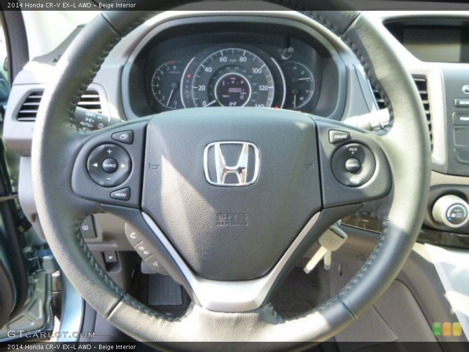 Beige Interior Steering Wheel for the 2014 Honda CR-V EX-L AWD #86465481