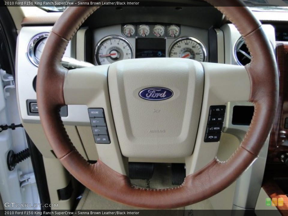 Sienna Brown Leather/Black Interior Steering Wheel for the 2010 Ford F150 King Ranch SuperCrew #86473890