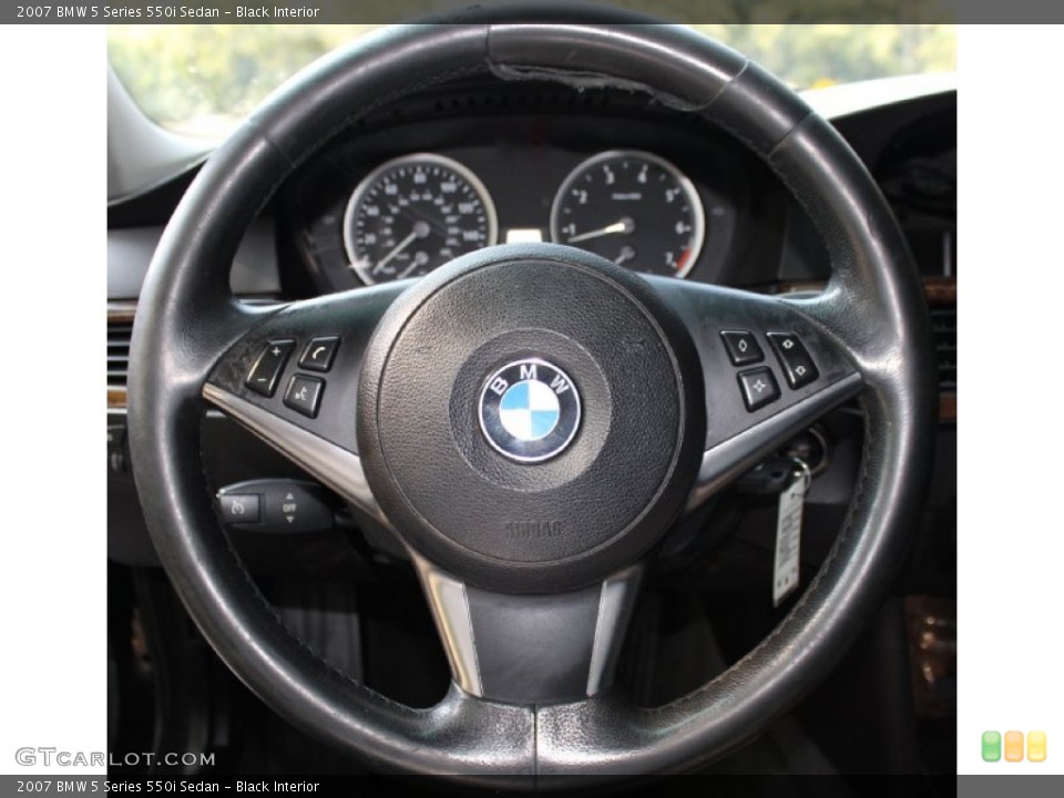 Black Interior Steering Wheel for the 2007 BMW 5 Series 550i Sedan #86486388