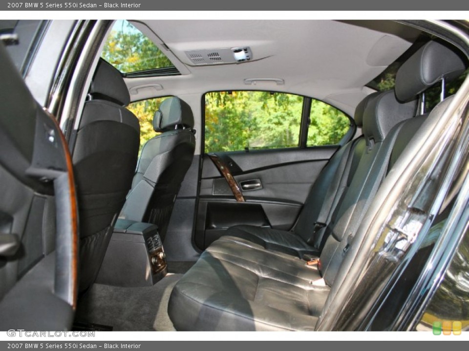 Black Interior Rear Seat for the 2007 BMW 5 Series 550i Sedan #86486619
