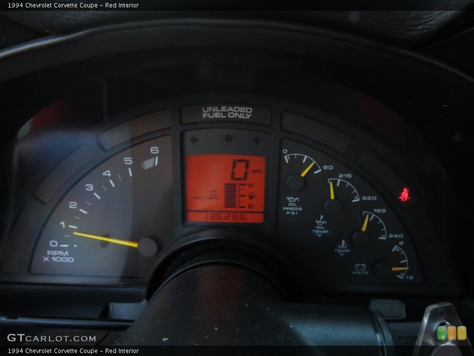 Red Interior Gauges for the 1994 Chevrolet Corvette Coupe #86495922
