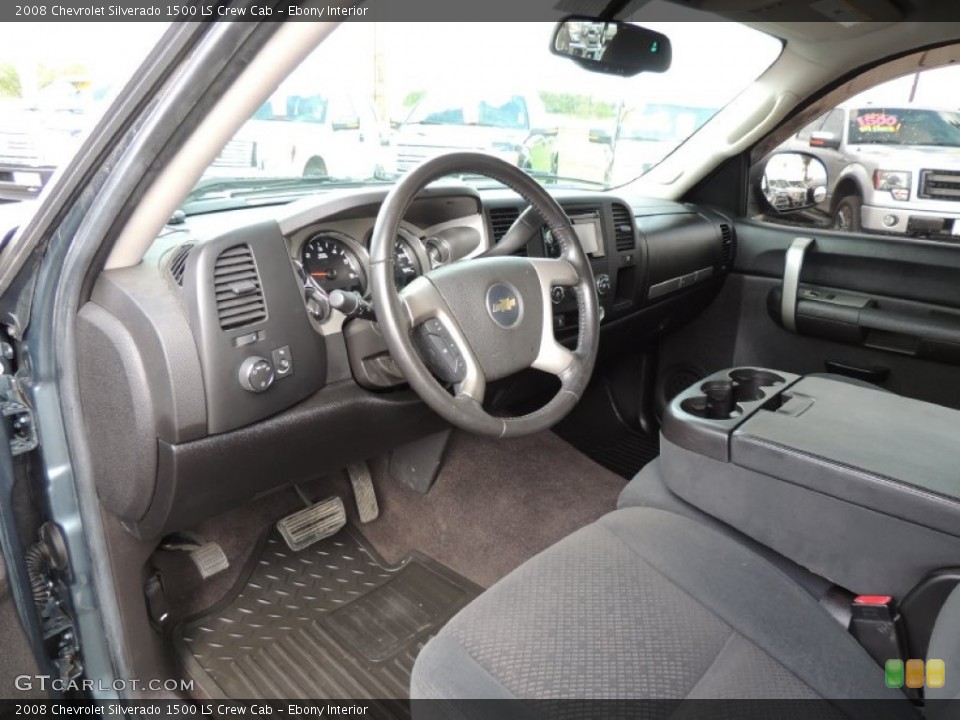 Ebony Interior Prime Interior for the 2008 Chevrolet Silverado 1500 LS Crew Cab #86504300