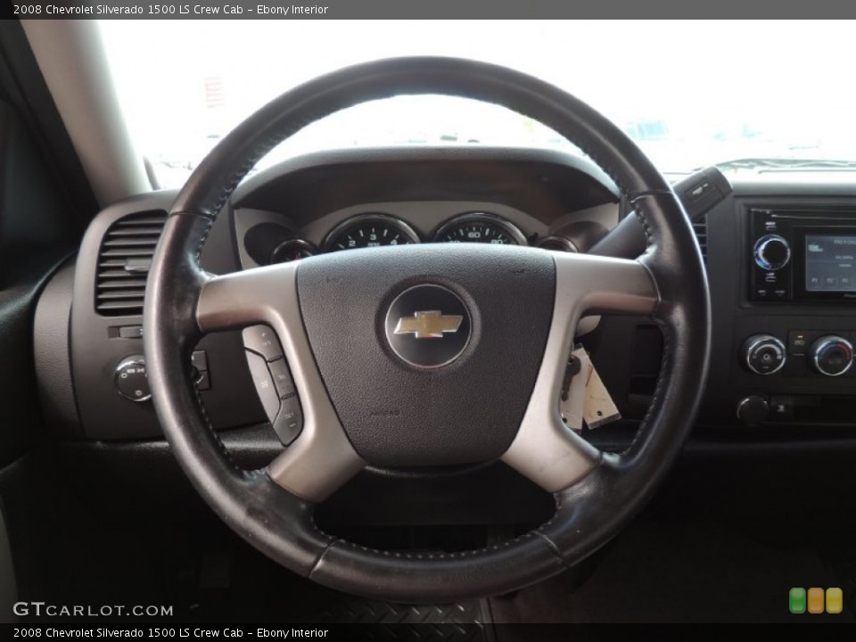Ebony Interior Steering Wheel for the 2008 Chevrolet Silverado 1500 LS Crew Cab #86504313