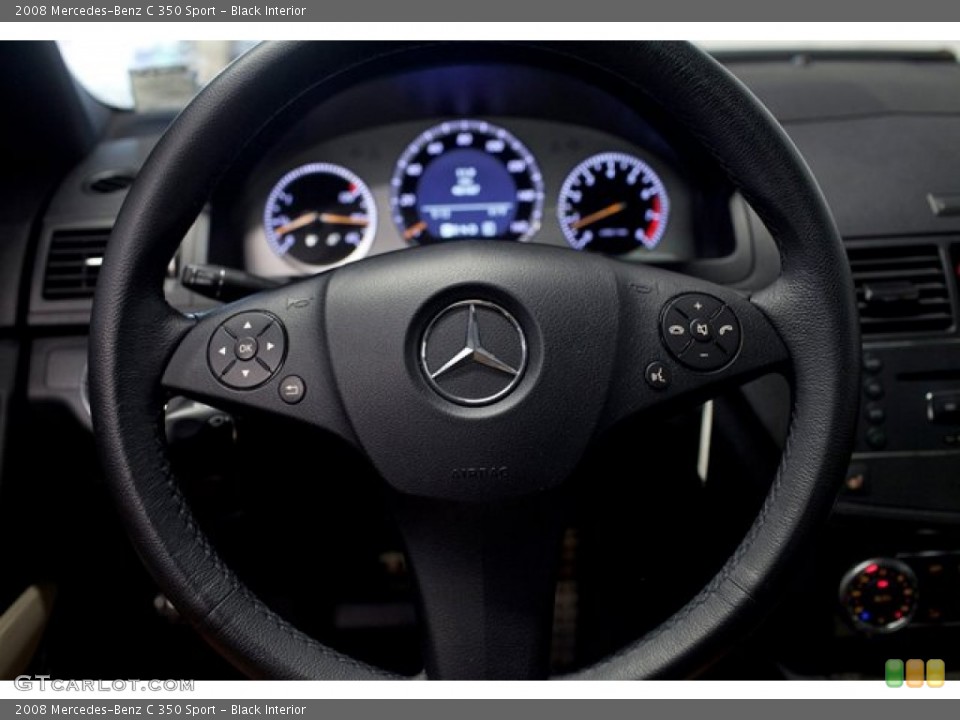 Black Interior Steering Wheel for the 2008 Mercedes-Benz C 350 Sport #86509384