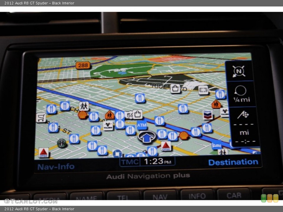 Black Interior Navigation for the 2012 Audi R8 GT Spyder #86514793