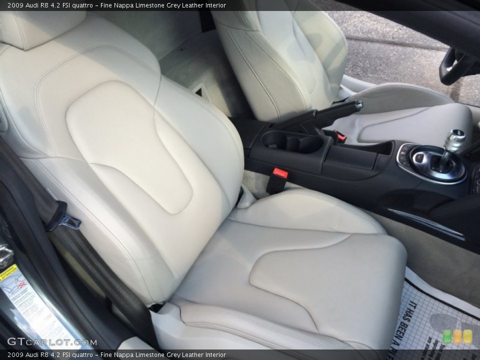 Fine Nappa Limestone Grey Leather Interior Front Seat for the 2009 Audi R8 4.2 FSI quattro #86515753