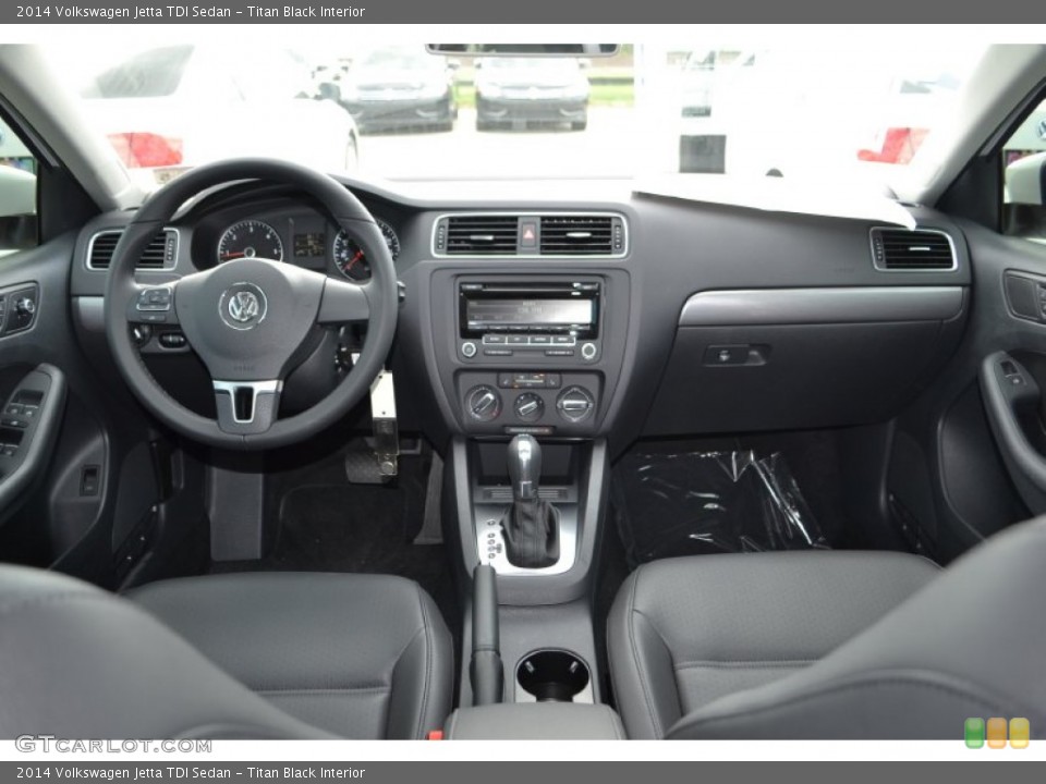 Titan Black Interior Dashboard for the 2014 Volkswagen Jetta TDI Sedan #86521759