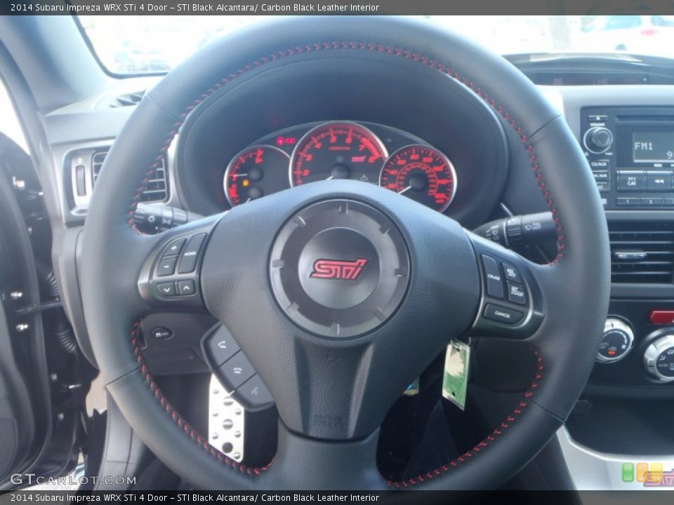 STI Black Alcantara/ Carbon Black Leather Interior Steering Wheel for the 2014 Subaru Impreza WRX STi 4 Door #86532324