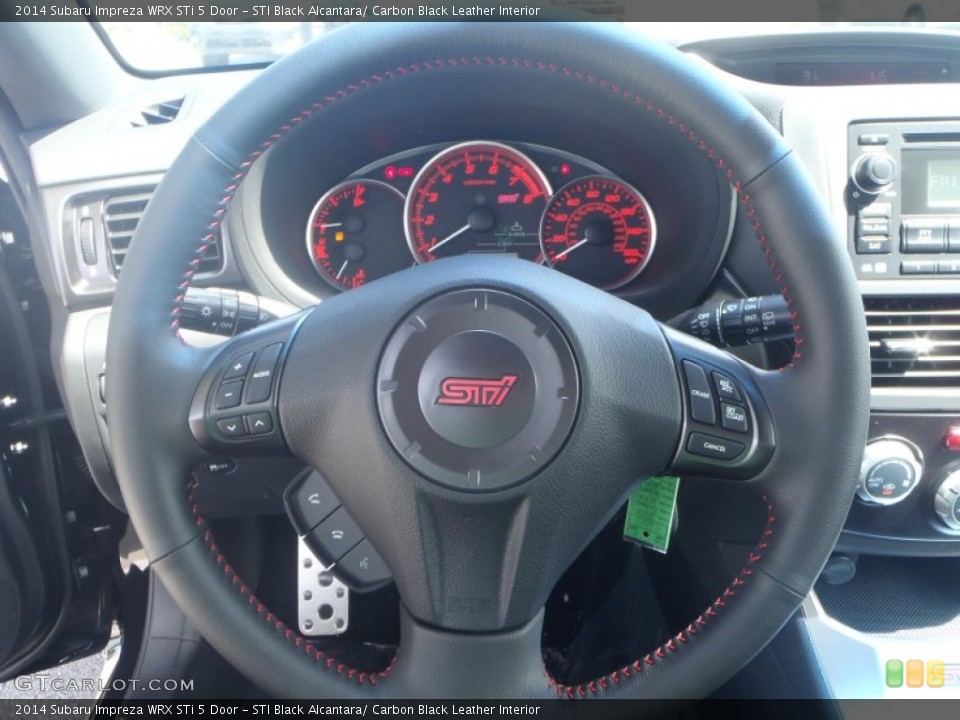 STI Black Alcantara/ Carbon Black Leather Interior Steering Wheel for the 2014 Subaru Impreza WRX STi 5 Door #86533145