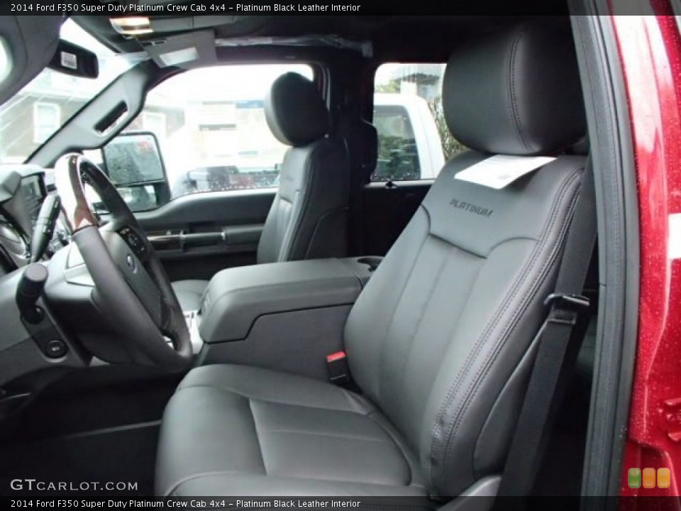 Platinum Black Leather Interior Front Seat for the 2014 Ford F350 Super Duty Platinum Crew Cab 4x4 #86535663