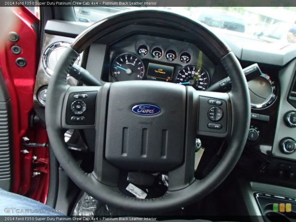 Platinum Black Leather Interior Steering Wheel for the 2014 Ford F350 Super Duty Platinum Crew Cab 4x4 #86535945