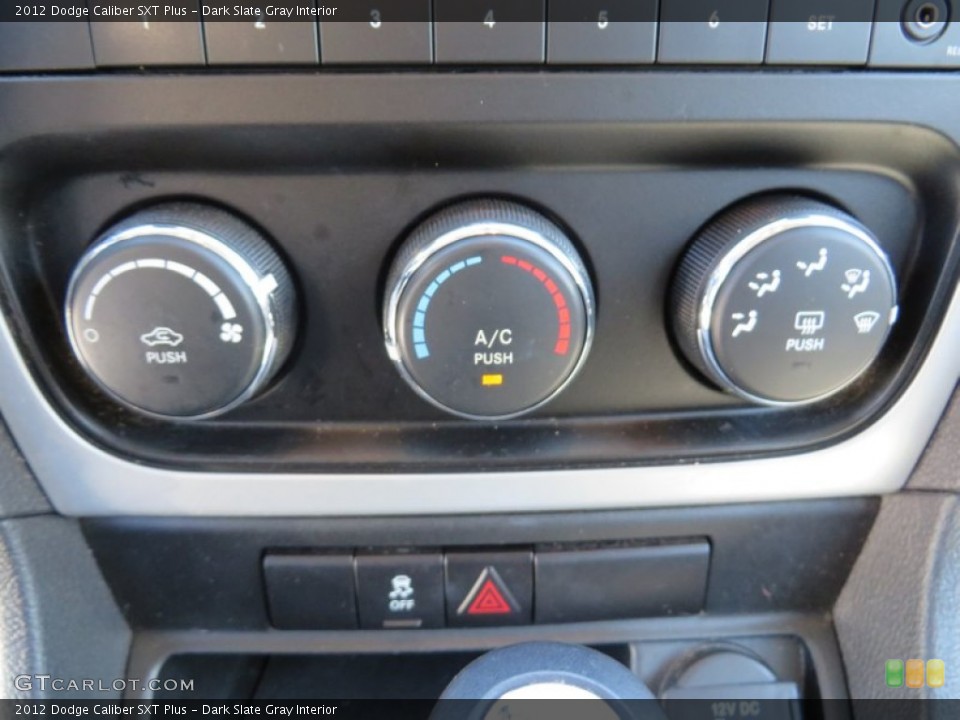Dark Slate Gray Interior Controls for the 2012 Dodge Caliber SXT Plus #86557404