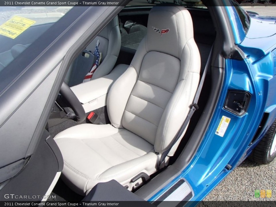 Titanium Gray Interior Front Seat for the 2011 Chevrolet Corvette Grand Sport Coupe #86569017