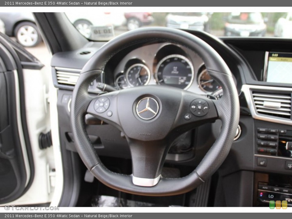 Natural Beige/Black Interior Steering Wheel for the 2011 Mercedes-Benz E 350 4Matic Sedan #86573385