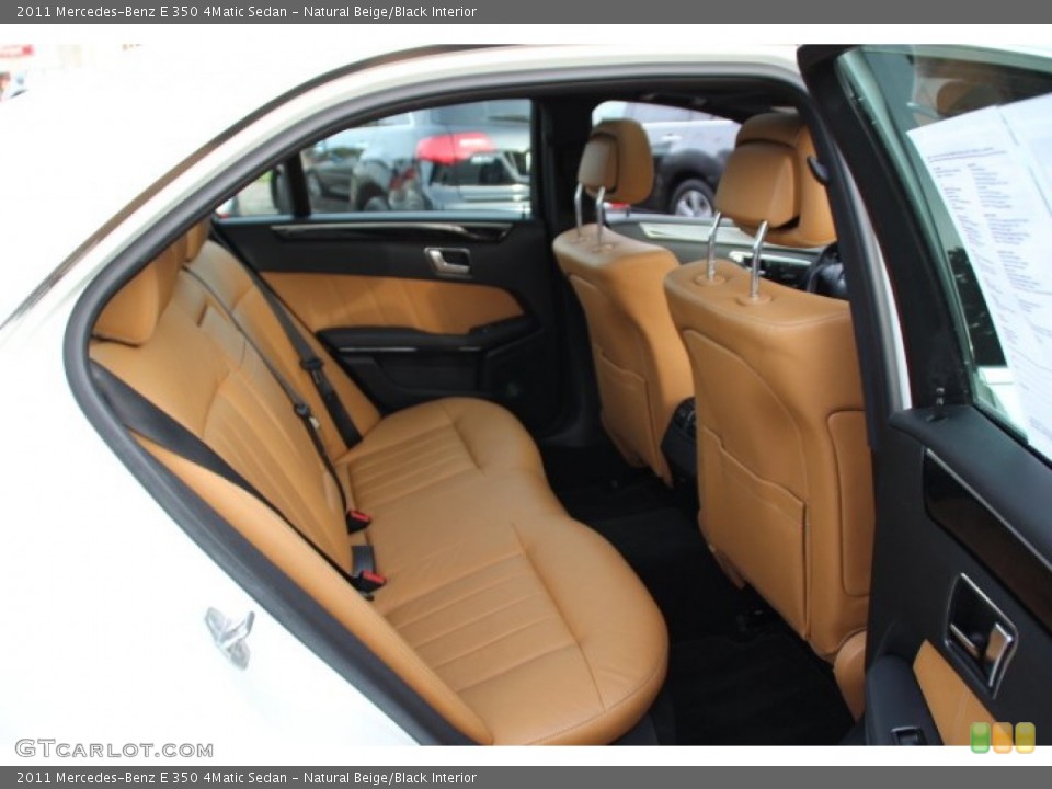 Natural Beige/Black Interior Rear Seat for the 2011 Mercedes-Benz E 350 4Matic Sedan #86573553