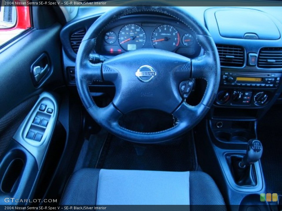 SE-R Black/Silver Interior Steering Wheel for the 2004 Nissan Sentra SE-R Spec V #86611515