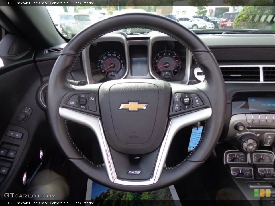 Black Interior Steering Wheel for the 2012 Chevrolet Camaro SS Convertible #86612601