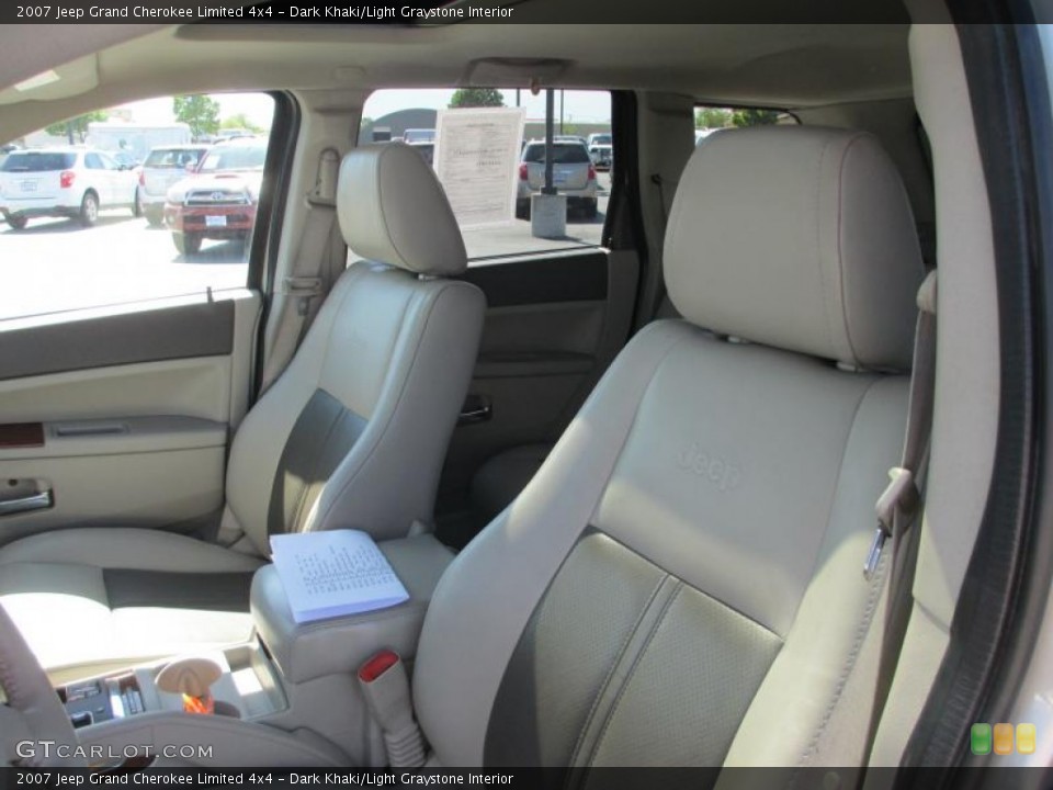 Dark Khaki/Light Graystone Interior Front Seat for the 2007 Jeep Grand Cherokee Limited 4x4 #86618149