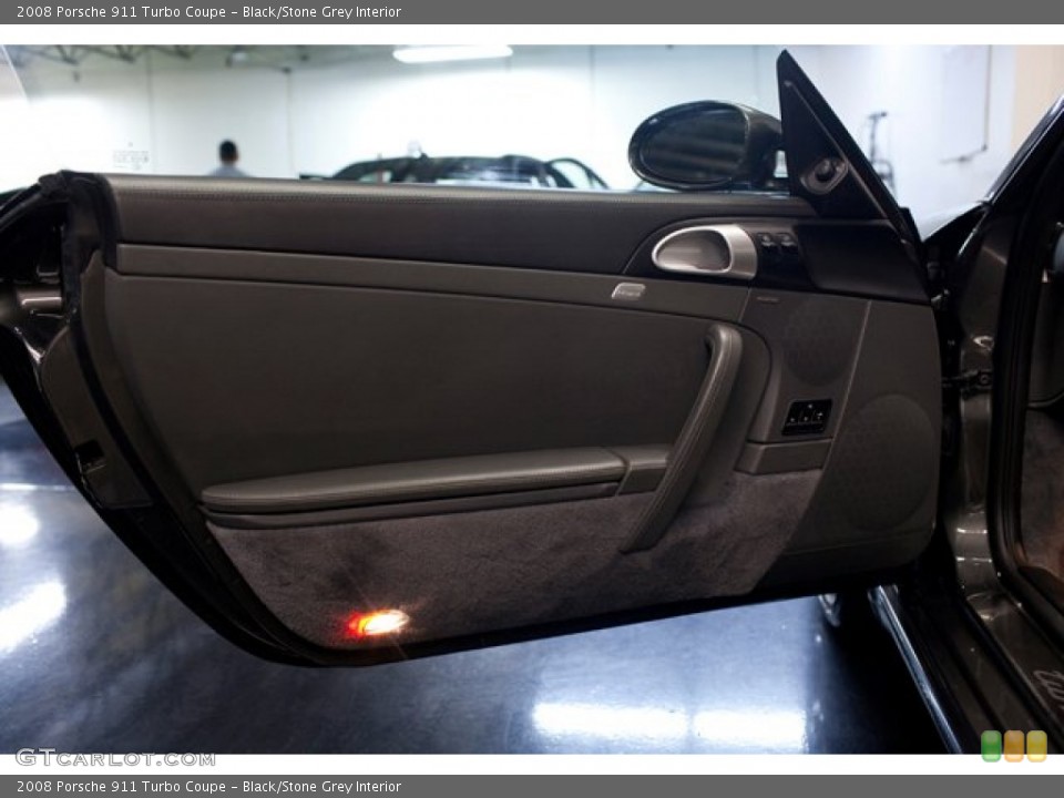 Black/Stone Grey Interior Door Panel for the 2008 Porsche 911 Turbo Coupe #86629805