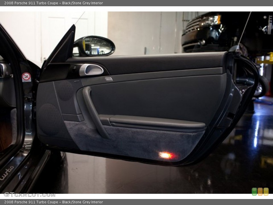 Black/Stone Grey Interior Door Panel for the 2008 Porsche 911 Turbo Coupe #86629825