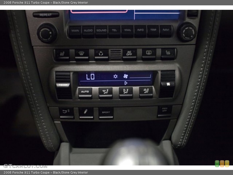 Black/Stone Grey Interior Controls for the 2008 Porsche 911 Turbo Coupe #86630302