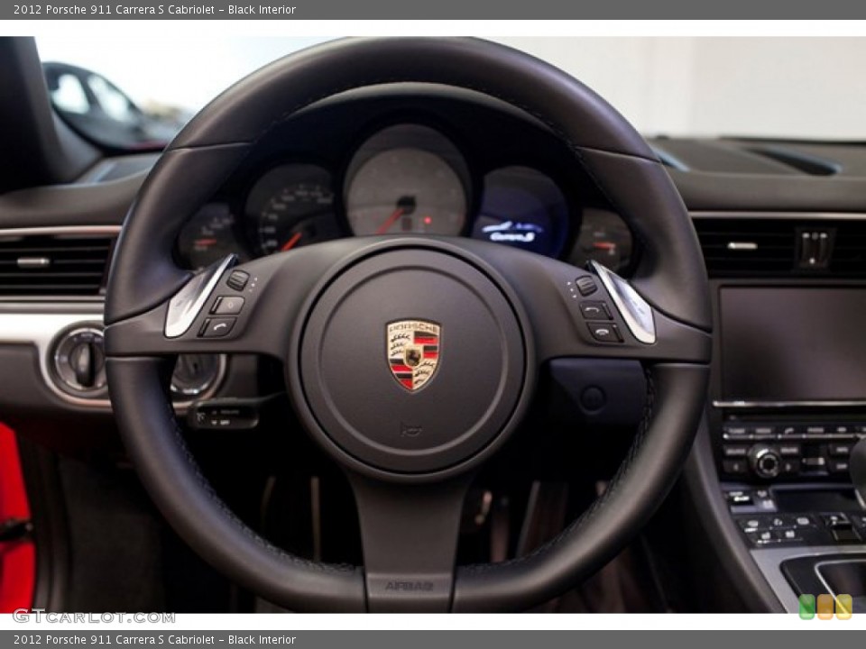 Black Interior Steering Wheel for the 2012 Porsche 911 Carrera S Cabriolet #86632861