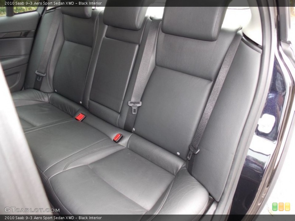 Black Interior Rear Seat for the 2010 Saab 9-3 Aero Sport Sedan XWD #86636680