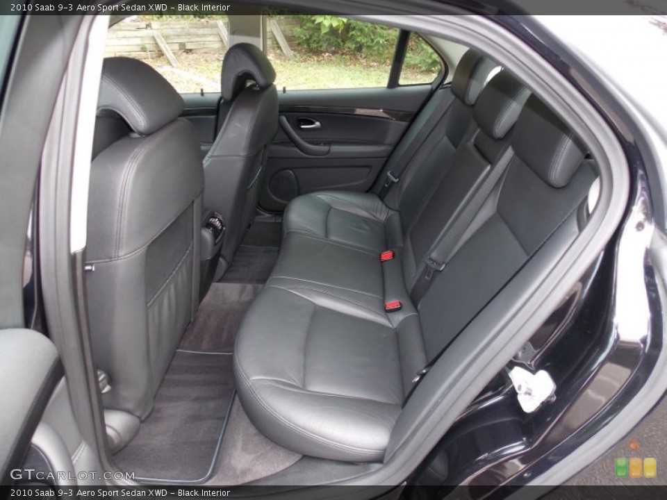 Black Interior Rear Seat for the 2010 Saab 9-3 Aero Sport Sedan XWD #86636713