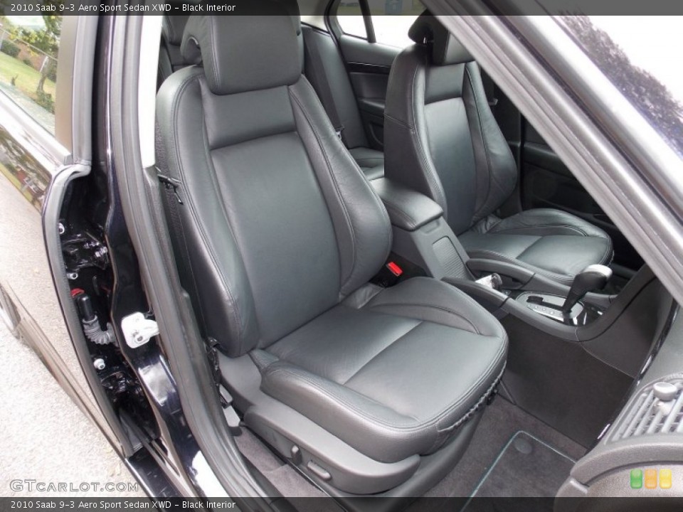 Black Interior Front Seat for the 2010 Saab 9-3 Aero Sport Sedan XWD #86636769
