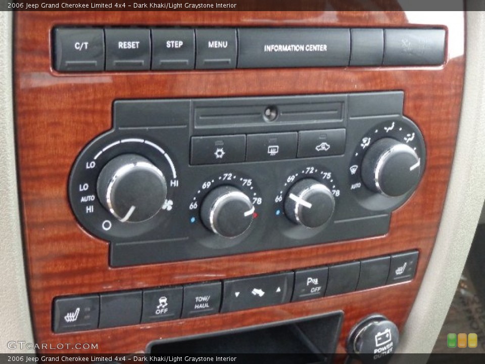 Dark Khaki/Light Graystone Interior Controls for the 2006 Jeep Grand Cherokee Limited 4x4 #86636806