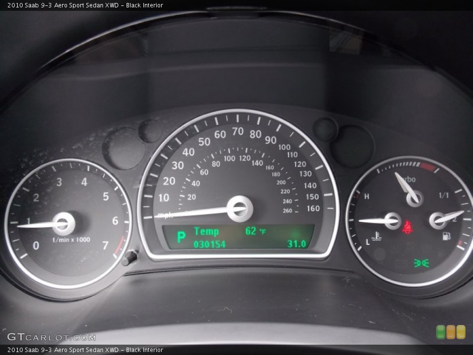 Black Interior Gauges for the 2010 Saab 9-3 Aero Sport Sedan XWD #86637100