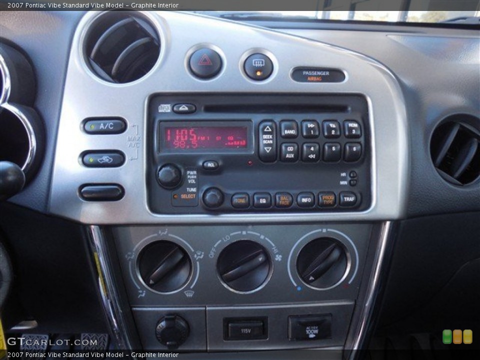 Graphite Interior Controls for the 2007 Pontiac Vibe  #86647380