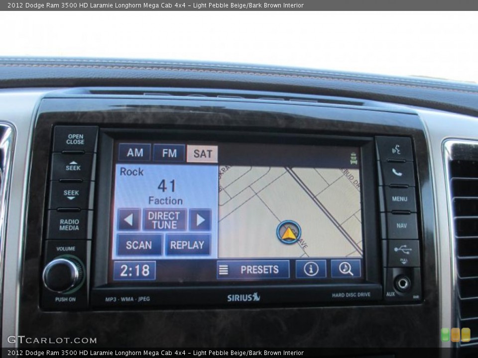 Light Pebble Beige/Bark Brown Interior Navigation for the 2012 Dodge Ram 3500 HD Laramie Longhorn Mega Cab 4x4 #86648200