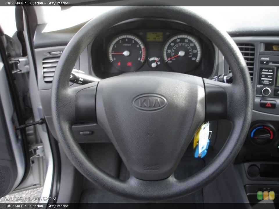 Gray Interior Steering Wheel for the 2009 Kia Rio LX Sedan #86658469