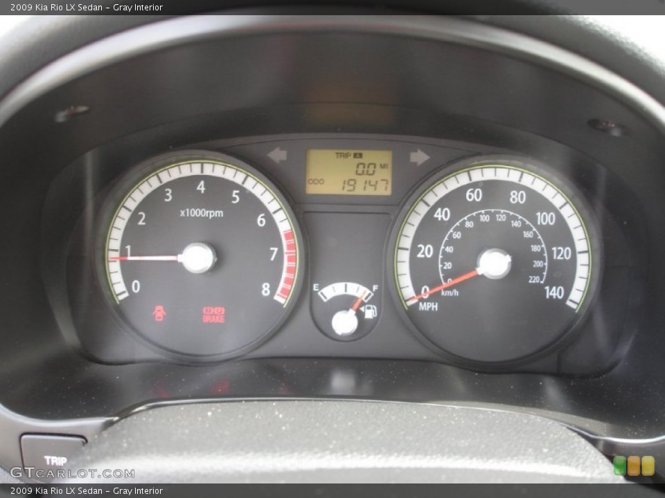 Gray Interior Gauges for the 2009 Kia Rio LX Sedan #86658496
