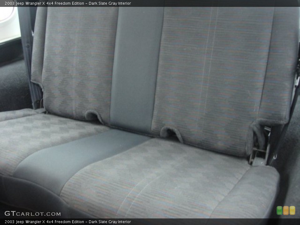 Dark Slate Gray Interior Rear Seat for the 2003 Jeep Wrangler X 4x4 Freedom Edition #86664559