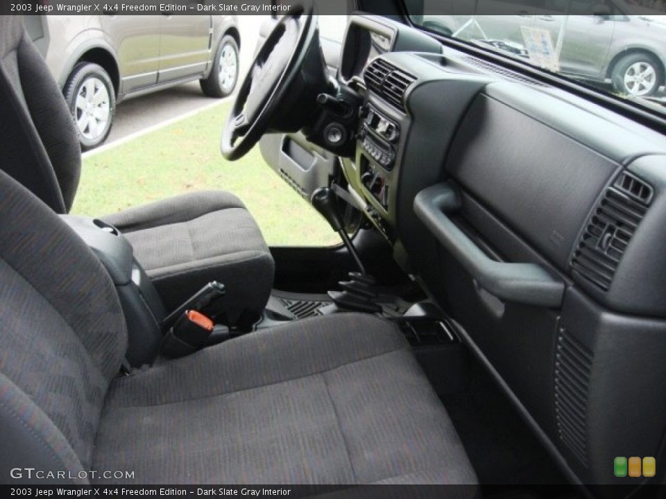Dark Slate Gray Interior Dashboard for the 2003 Jeep Wrangler X 4x4 Freedom Edition #86664577