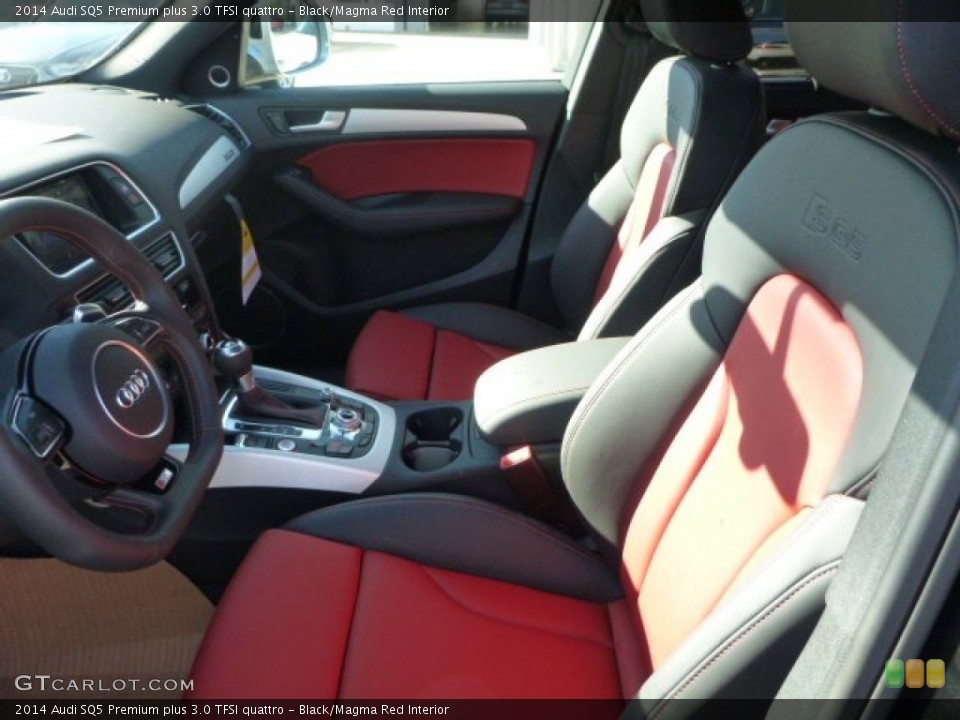 Black/Magma Red Interior Front Seat for the 2014 Audi SQ5 Premium plus 3.0 TFSI quattro #86678505